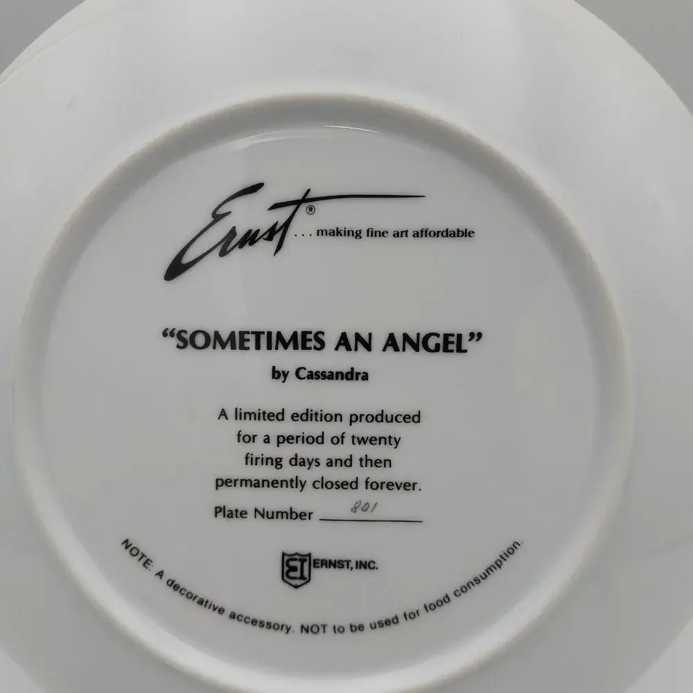 Vintage Ernst Sometimes An Angel Collector Plate Cassandra Limited Edition #801